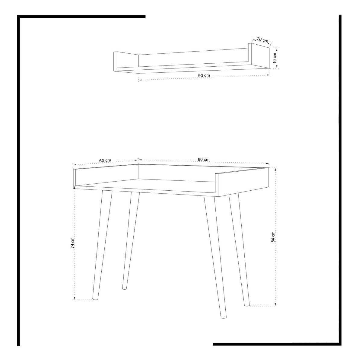 Γραφείο Pouri Δρυς 90x60x84 εκ. Μελαμίνης