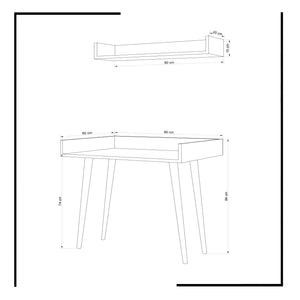 Γραφείο Pouri Δρυς 90x60x84 εκ. Μελαμίνης