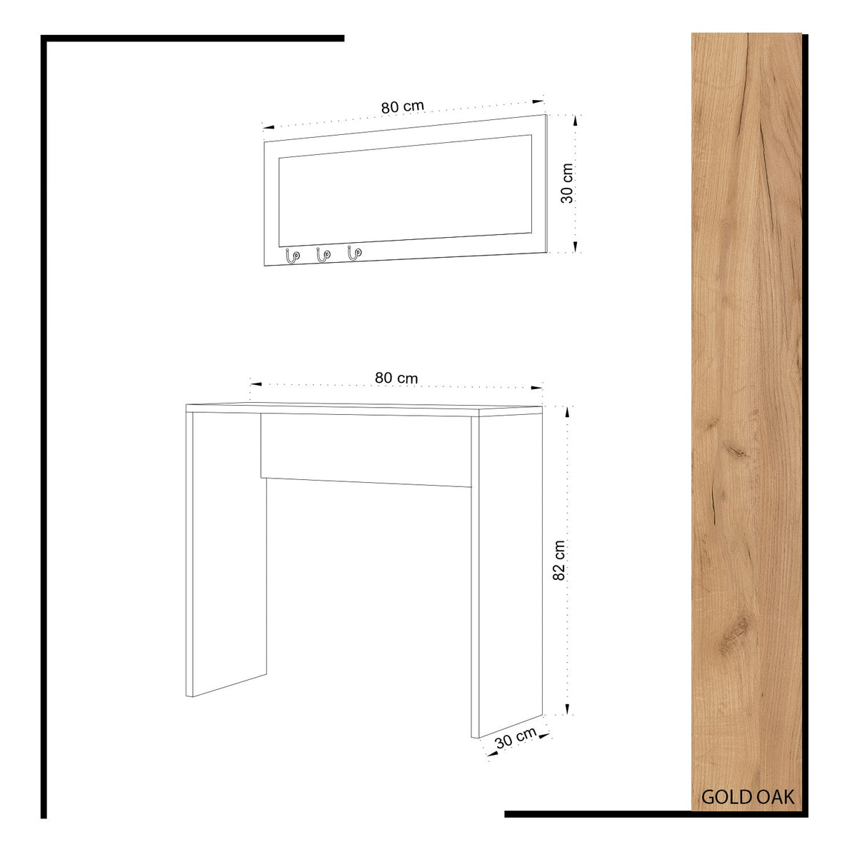 Μπουφές Koilada Δρυς 80x30x82 εκ. Μελαμίνης