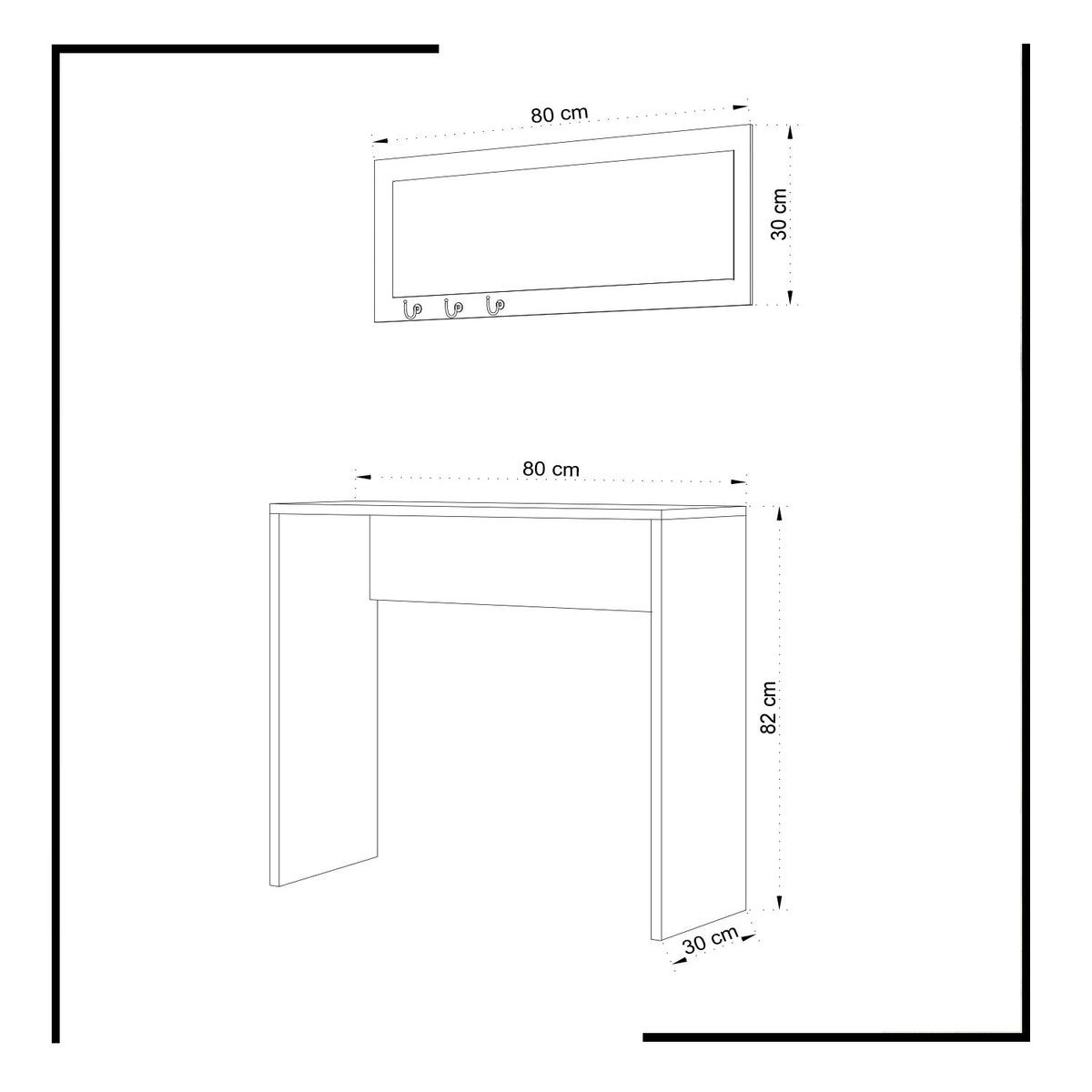 Μπουφές Auge Λευκό 80x30x82 εκ. Μελαμίνης