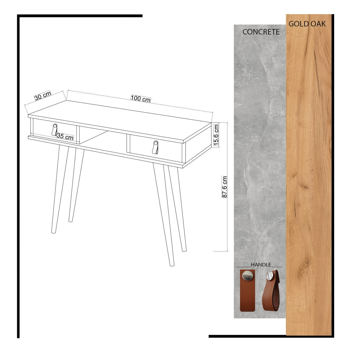 Μπουφές Danae Δρυς - Λευκό 100x30x87.6 εκ. Μελαμίνης