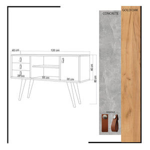 Κονσόλα Daphne Δρυς - Λευκό 120x40x80 εκ. Μελαμίνης