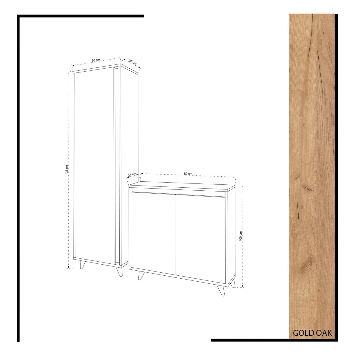 Παπουτσοθήκη Skaleta Δρυς - Λευκό 130x35x192 εκ. Μελαμίνης