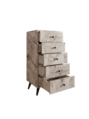 Συρταριέρα Katochori Με Ράφια Μάρμαρο Ephesus 50x40x103 εκ. Μελαμίνης - Pakobazaar