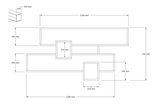 Ράφι Τοίχου Stoli Καρυδί - Λευκό 120x22x75 εκ. Μελαμίνης