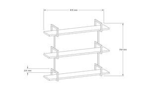 Ράφι Τοίχου Linou Καρυδί 87x22.5x76 εκ. Μασίφ Ξύλου