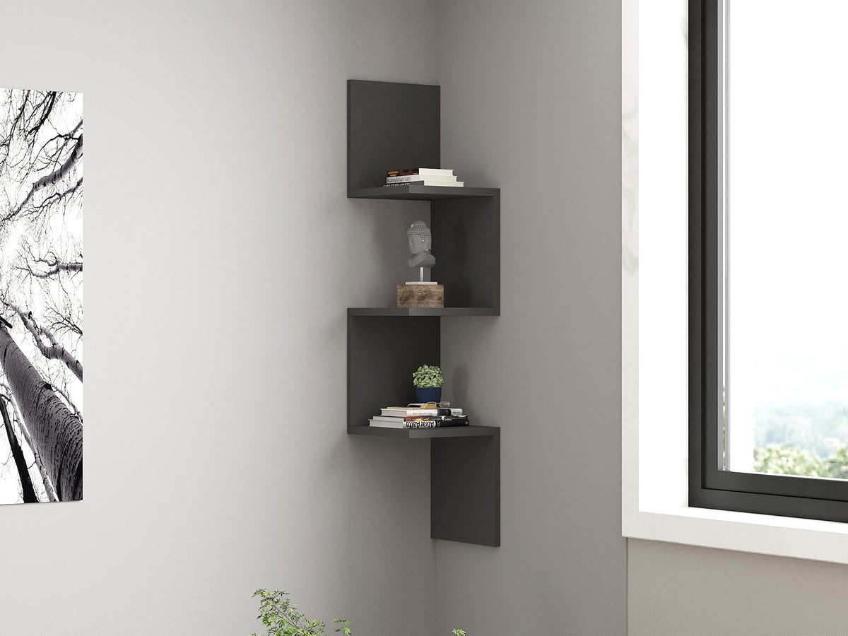 Ράφι Τοίχου Pachna Ανθρακί 105.4x25x25 εκ. Μελαμίνης