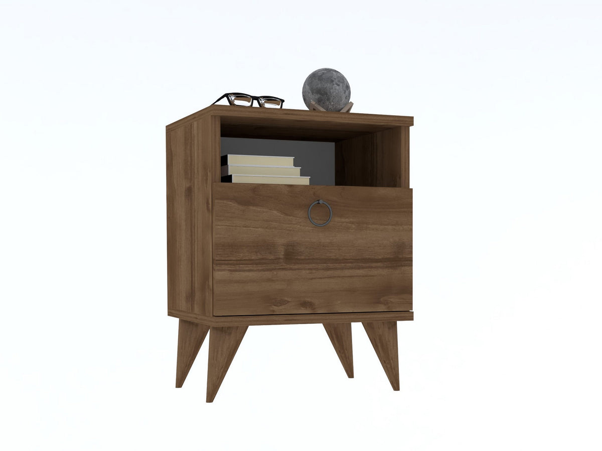 Κομοδίνο Zervochori Καρυδί 40x40x50 εκ. Μελαμίνης - Pakobazaar