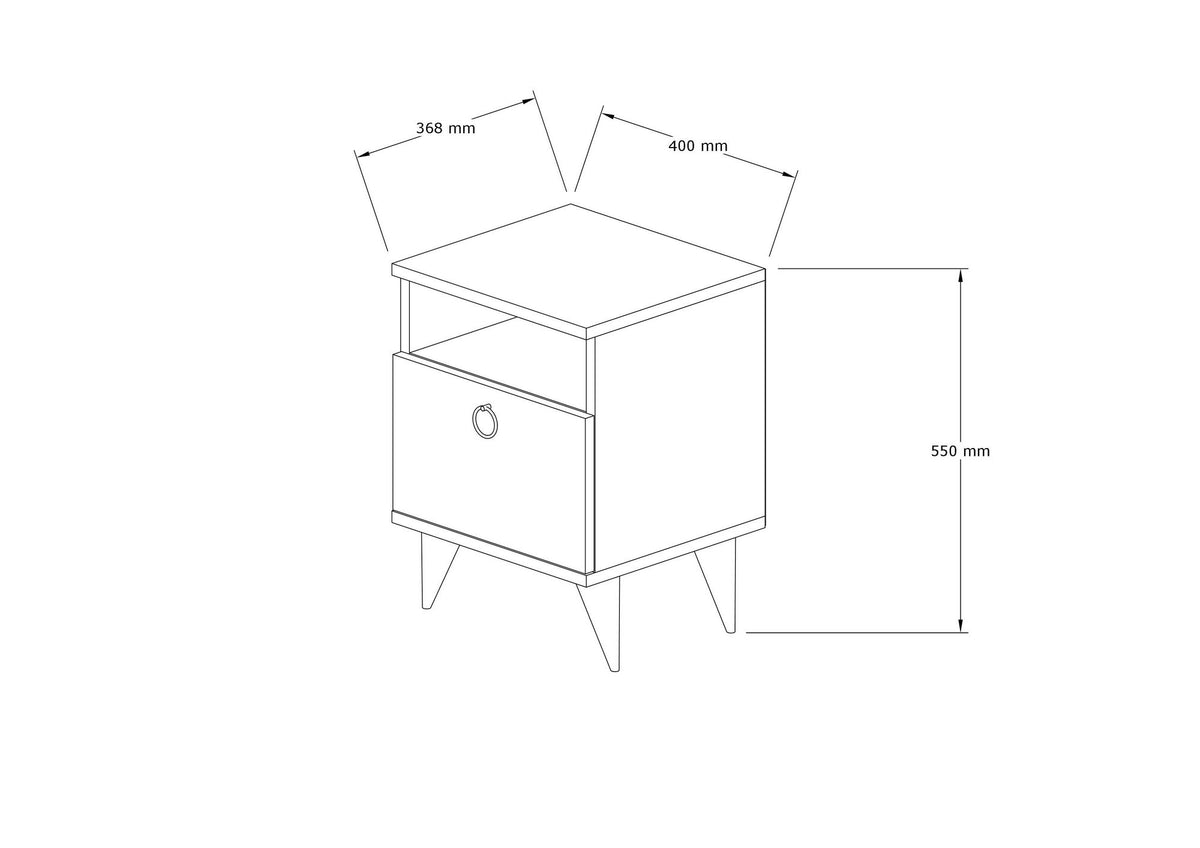 Κομοδίνο Zervochori Sapphire 40x40x50 εκ. Μελαμίνης