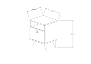 Κομοδίνο Zervochori Sapphire 40x40x50 εκ. Μελαμίνης
