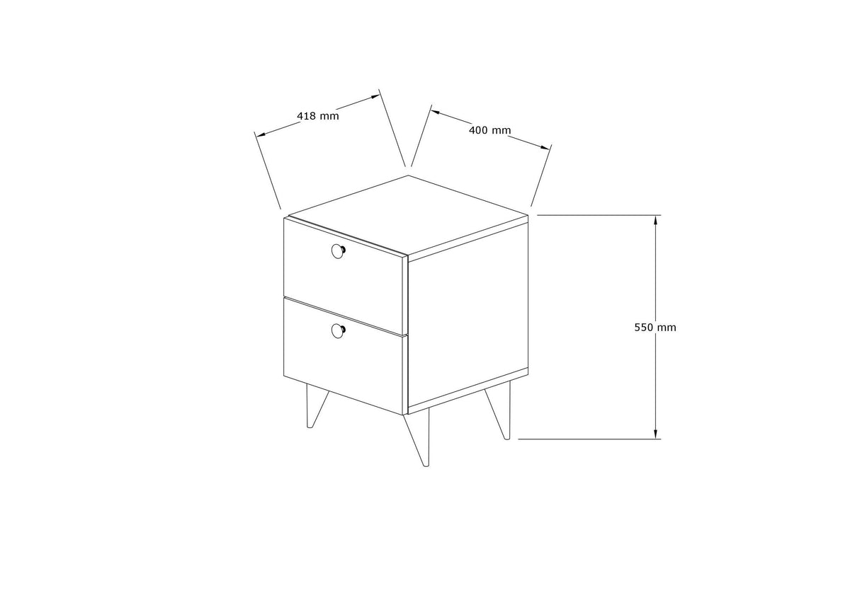 Κομοδίνο Argassi Λευκό 40x41.8x55 εκ. Μελαμίνης