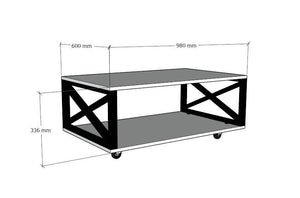 Τραπεζάκι Σαλονιού Chalikia Ατλαντικό Πεύκο 98x60x33.6 εκ. Μελαμίνης