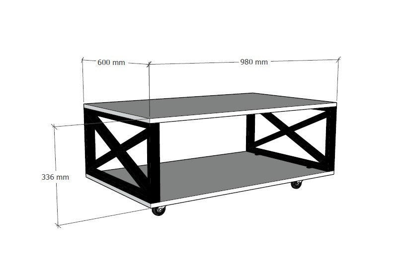 Τραπεζάκι Σαλονιού Chalikia Ατλαντικό Πεύκο 98x60x33.6 εκ. Μελαμίνης
