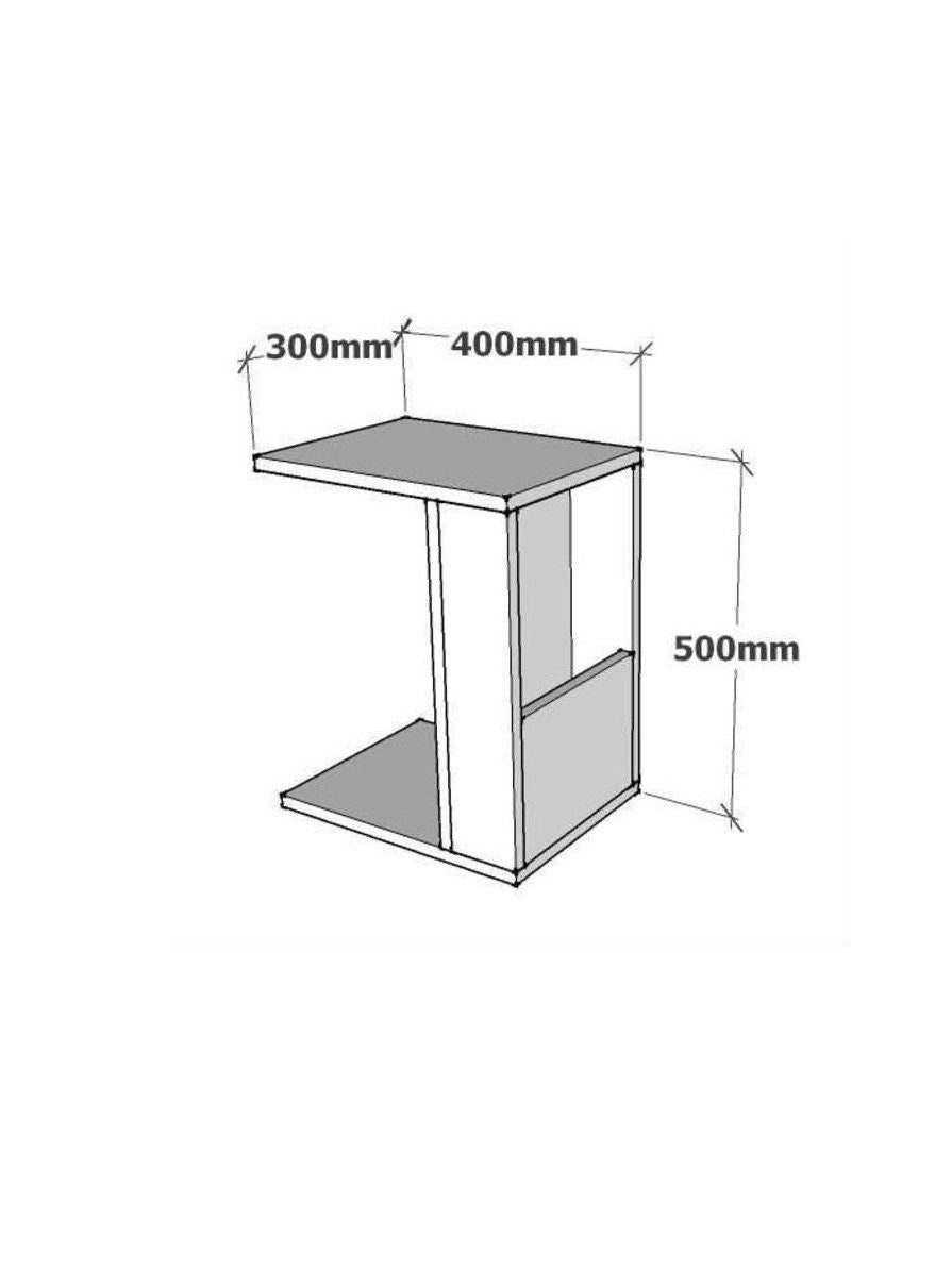 Βοηθητικό Τραπεζάκι Gyaros Λευκό 30x40x50 εκ. Μελαμίνης