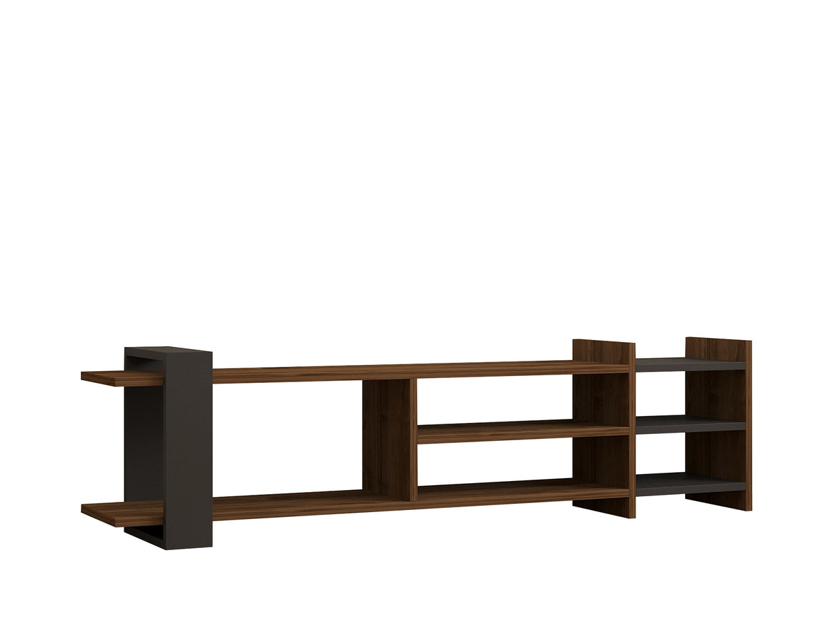 Έπιπλο Τηλεόρασης Trahili Καρυδί - Ανθρακί 156x29.6x40 εκ. Μελαμίνης