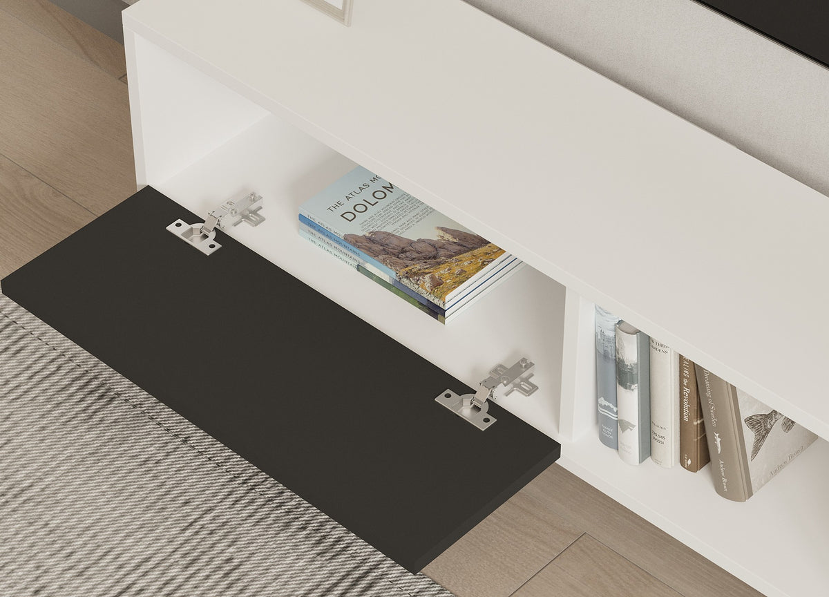 Έπιπλο Τηλεόρασης Stoupa Ανθρακί - Λευκό 120x25x36.8 εκ. Μελαμίνης