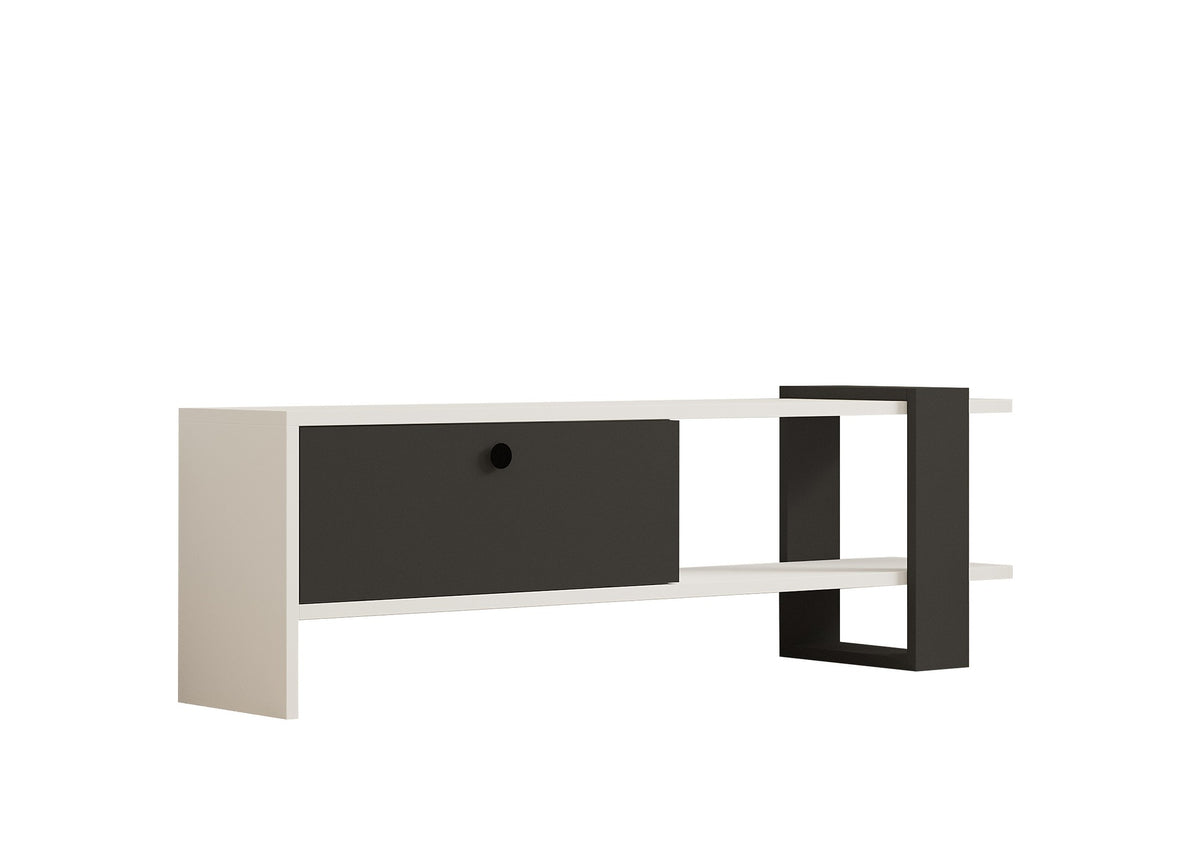 Έπιπλο Τηλεόρασης Stoupa Ανθρακί - Λευκό 120x25x36.8 εκ. Μελαμίνης
