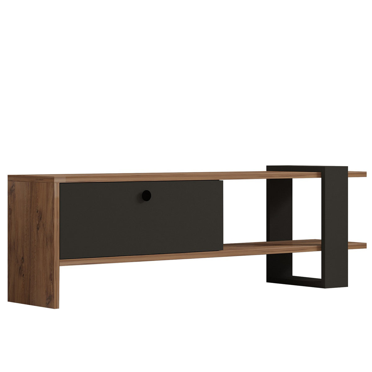 Έπιπλο Τηλεόρασης Aperi Δρυς - Ανθρακί 120x25x36.8 εκ. Μελαμίνης