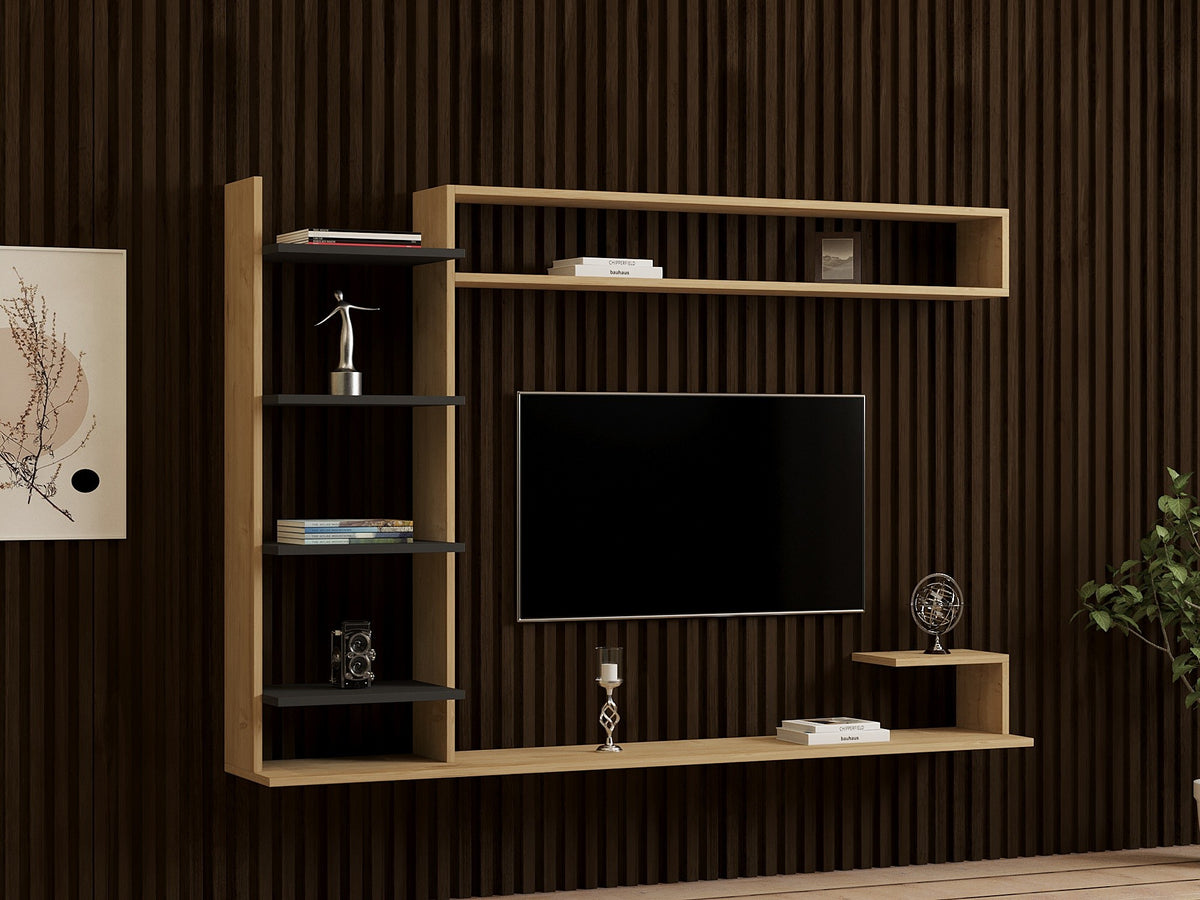 Σύνθεση Τηλεόρασης Diosmos Sapphire - Ανθρακί 180x29.6x121.8 εκ. Μελαμίνης