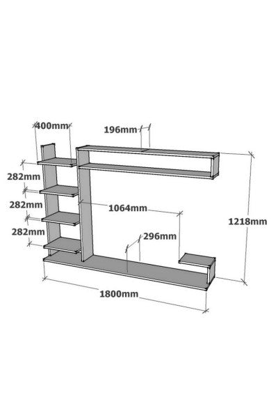 Σύνθεση Τηλεόρασης Diosmos Sapphire - Ανθρακί 180x29.6x121.8 εκ. Μελαμίνης