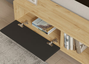 Έπιπλο Τηλεόρασης Kiotari Ανθρακί - Δρυς 120x25x36.8 εκ. Μελαμίνης