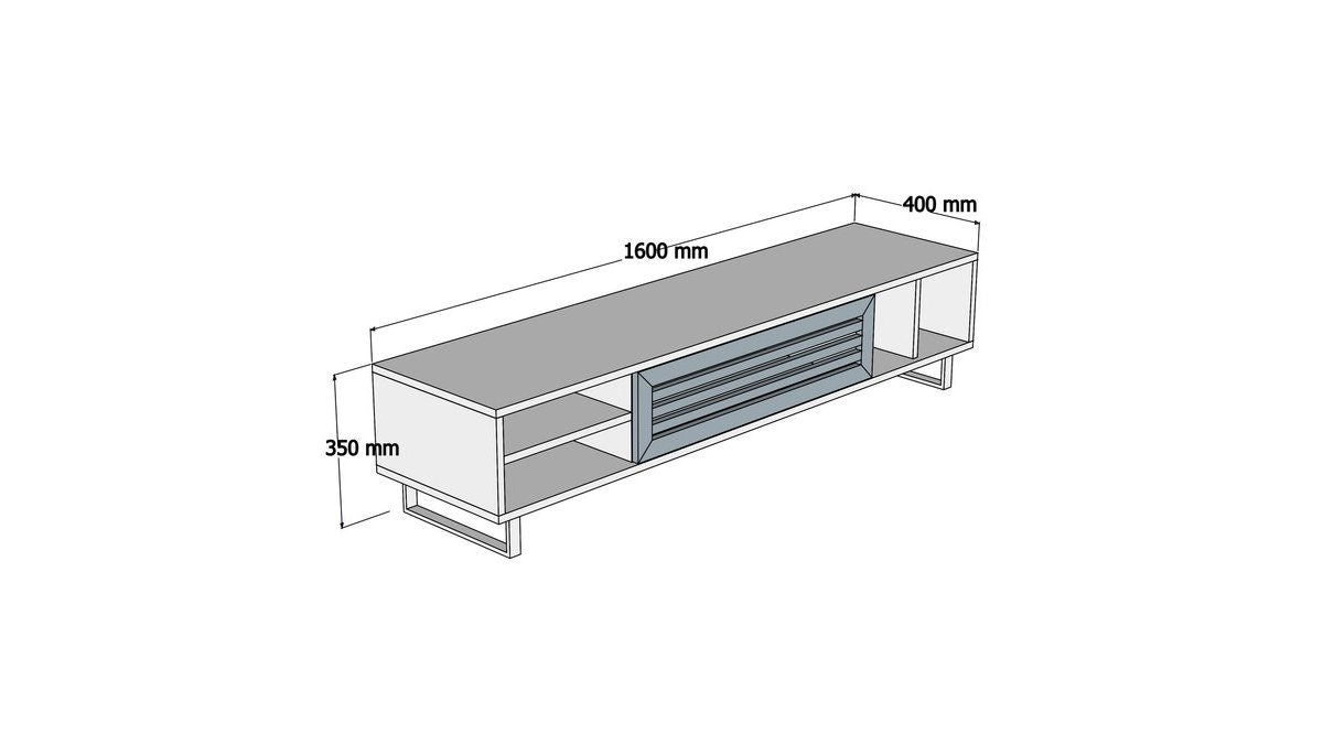 Έπιπλο Τηλεόρασης Samaria Καρυδί - Ανθρακί 160x40x35 εκ. Μελαμίνης