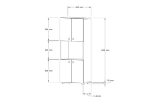 Ντουλάπι Κουζίνας Ochthia Λευκό 60x31.4x140 εκ. Μελαμίνης