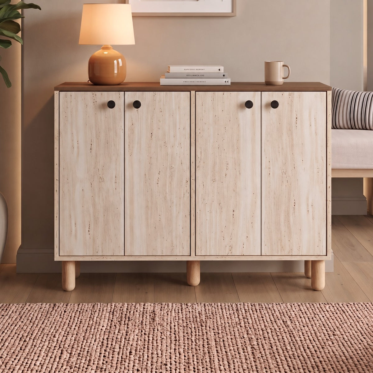 Κονσόλα Aethra Travertine - Καρυδί Venezia 150x29.6x100.82 εκ. Μελαμίνης