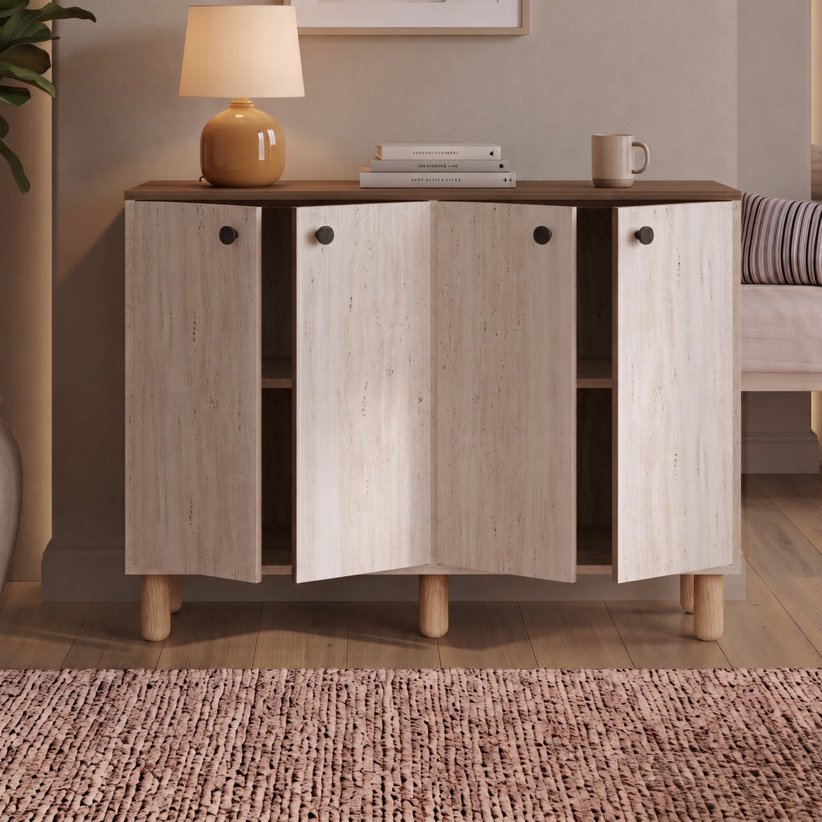 Κονσόλα Aethra Travertine - Καρυδί Venezia 150x29.6x100.82 εκ. Μελαμίνης