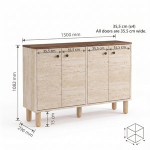Κονσόλα Aethra Travertine - Καρυδί Venezia 150x29.6x100.82 εκ. Μελαμίνης