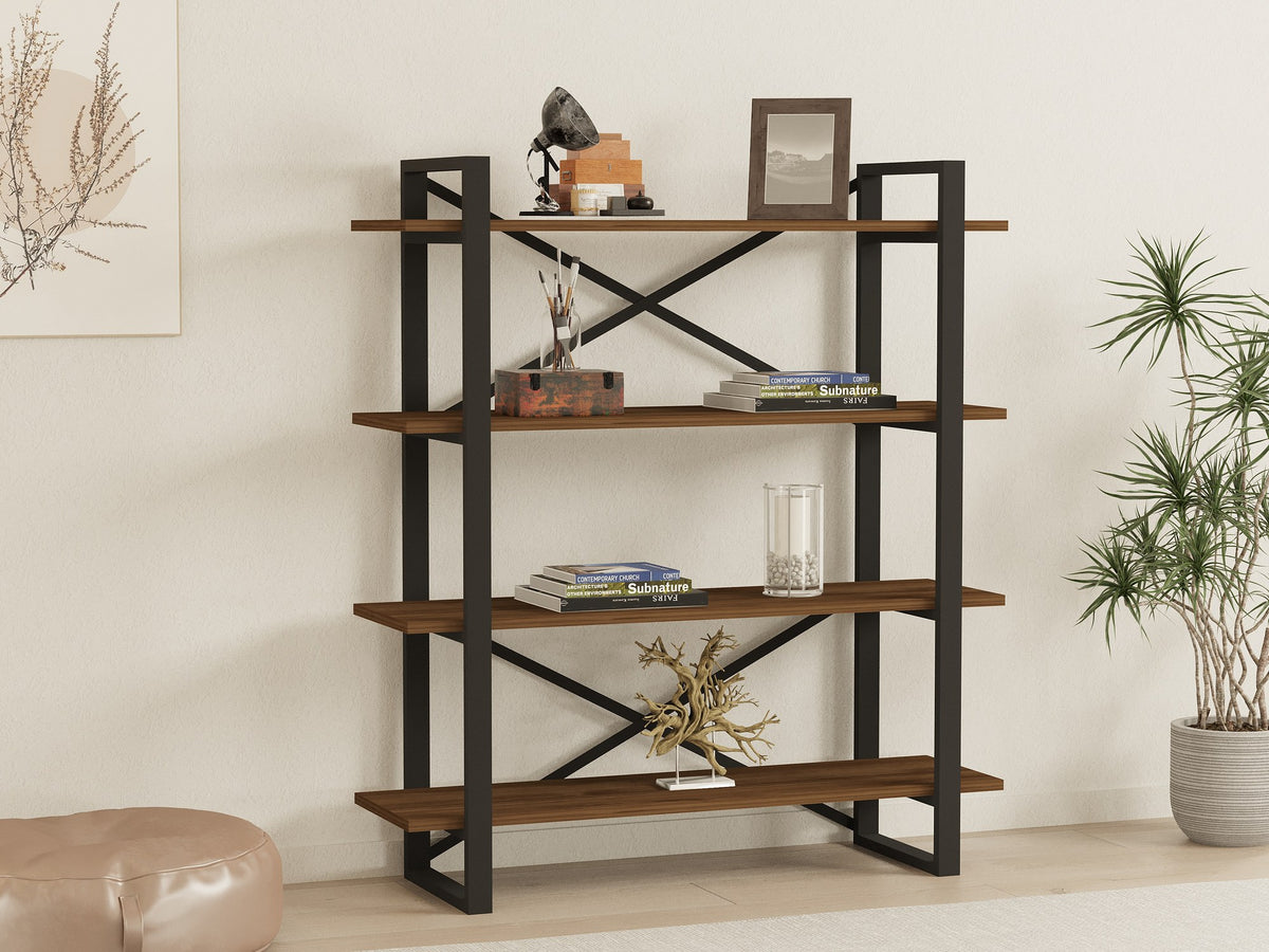 Βιβλιοθήκη Ambelakia Καρυδί 106x33x120 εκ. Μελαμίνης