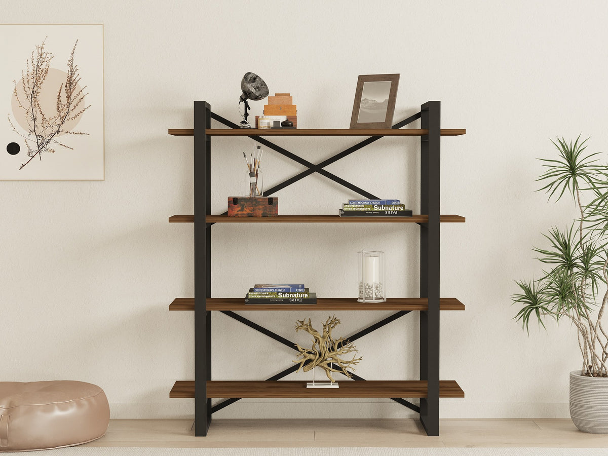 Βιβλιοθήκη Ambelakia Καρυδί 106x33x120 εκ. Μελαμίνης
