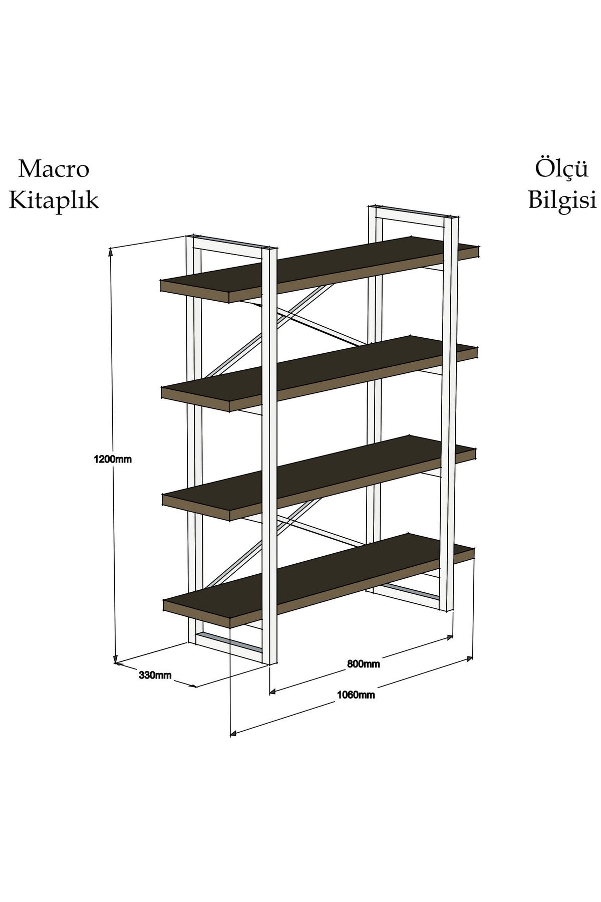 Βιβλιοθήκη Ambelakia Καρυδί 106x33x120 εκ. Μελαμίνης