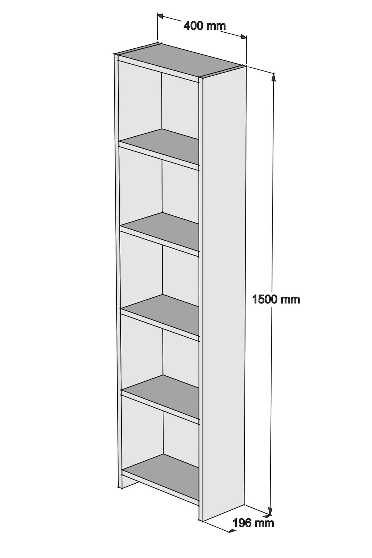 Βιβλιοθήκη Svoronata Λευκό 40x19.6x150 εκ. Μελαμίνης
