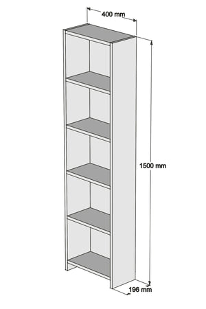 Βιβλιοθήκη Svoronata Λευκό 40x19.6x150 εκ. Μελαμίνης