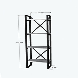 Βιβλιοθήκη Prasies Καρυδί 66x32x150 εκ. Μελαμίνης
