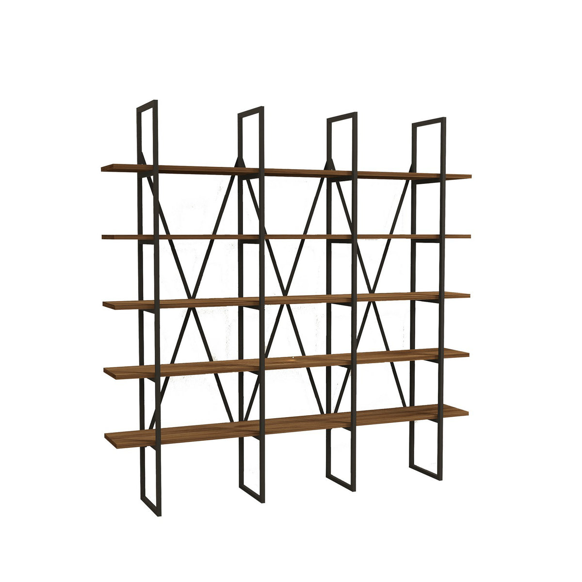 Βιβλιοθήκη Triadi Καρυδί 160x26x160 εκ. Μελαμίνης