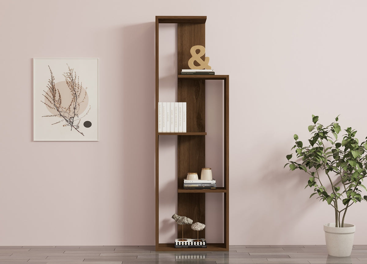 Βιβλιοθήκη Doliana Καρυδί 50x19.6x160 εκ. Μελαμίνης