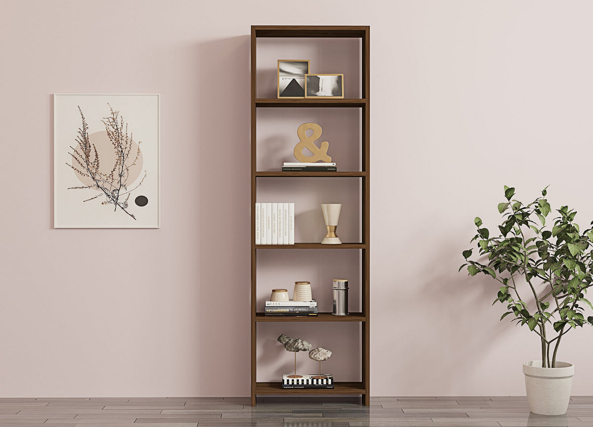 Βιβλιοθήκη Anavyssos Καρυδί 50x19.6x160 εκ. Μελαμίνης