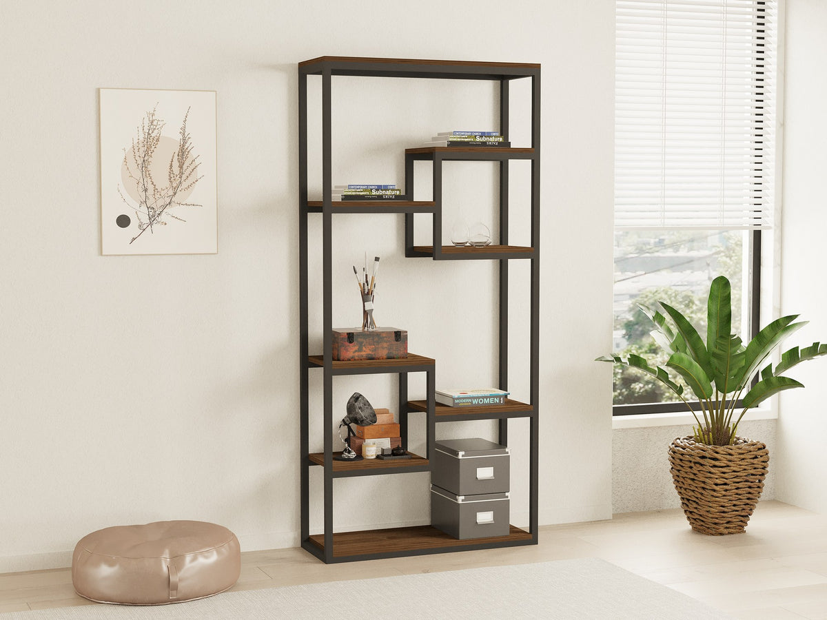 Βιβλιοθήκη Afetes Καρυδί 85x29x182 εκ. Μελαμίνης
