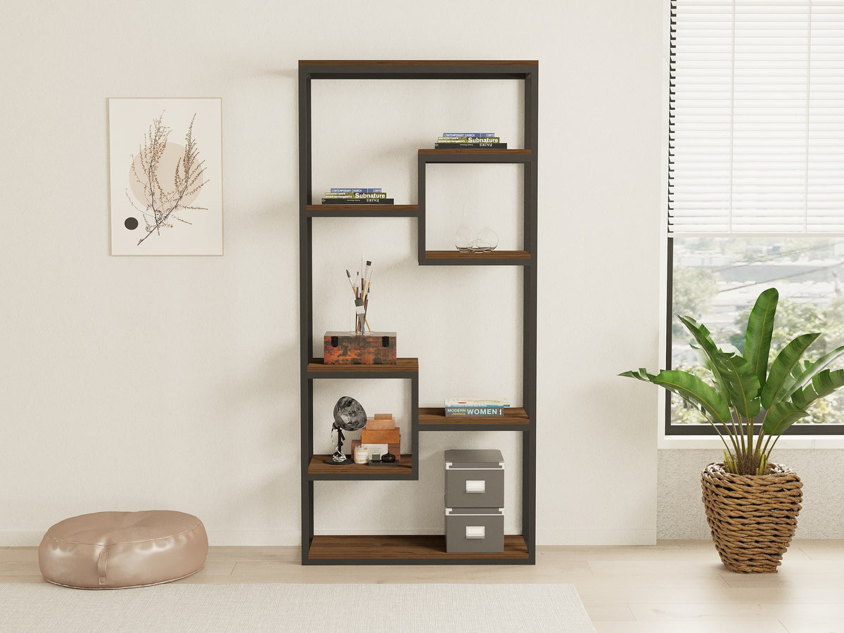 Βιβλιοθήκη Afetes Καρυδί 85x29x182 εκ. Μελαμίνης