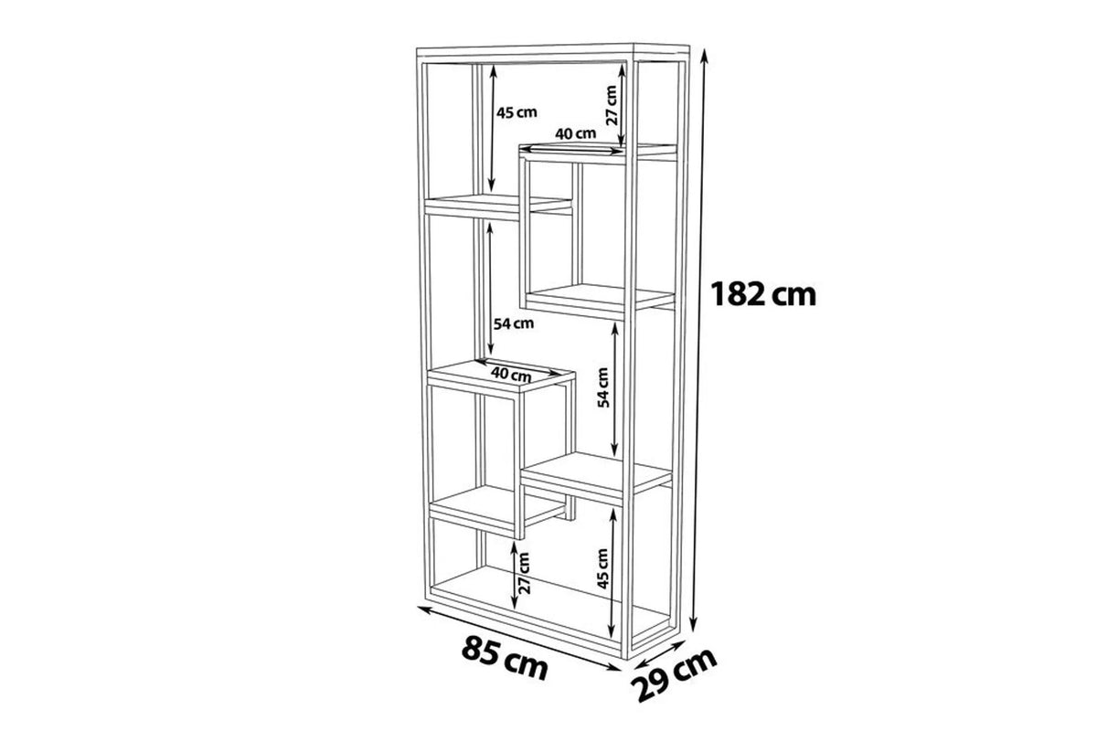Βιβλιοθήκη Afetes Καρυδί 85x29x182 εκ. Μελαμίνης