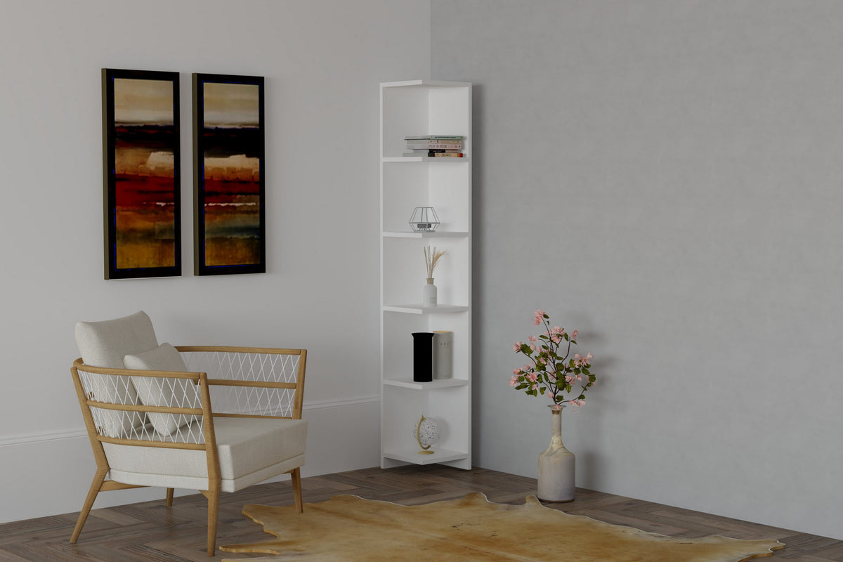 Βιβλιοθήκη Astakos Λευκό 25x25x160 εκ. Μελαμίνης