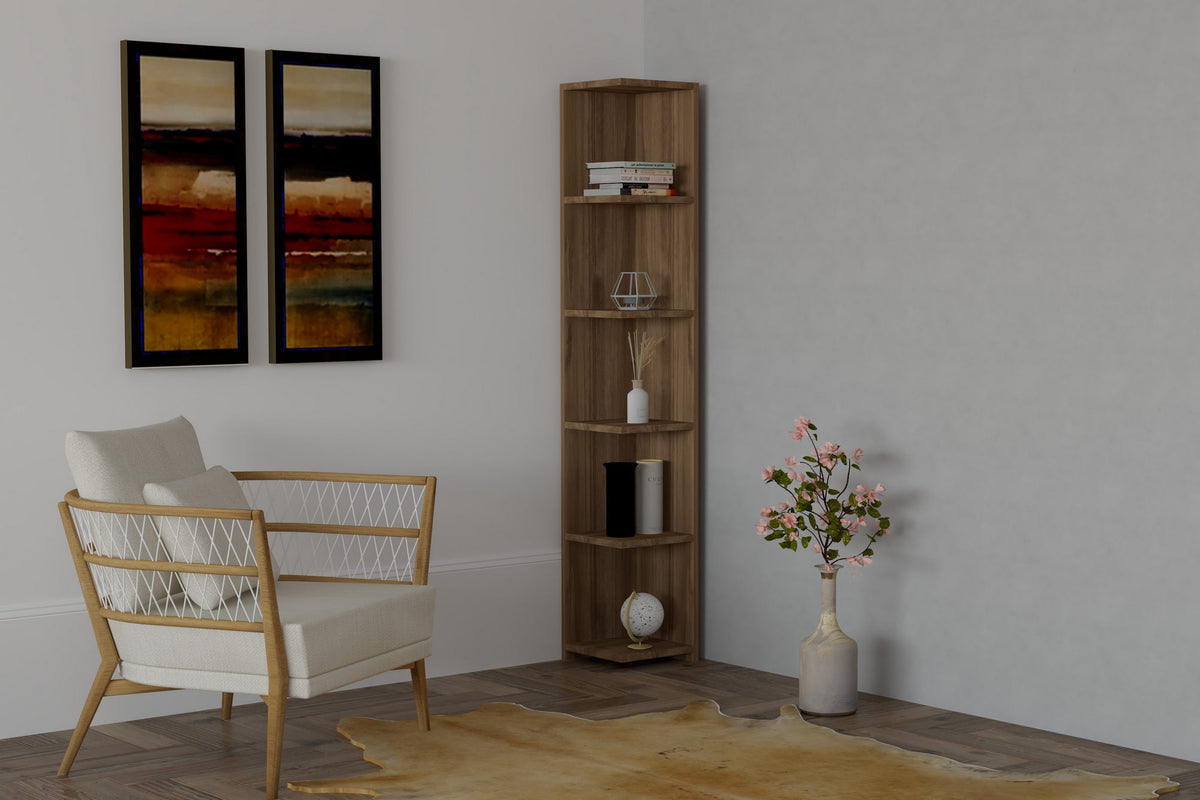 Βιβλιοθήκη Alonaki Καρυδί 25x25x160 εκ. Μελαμίνης