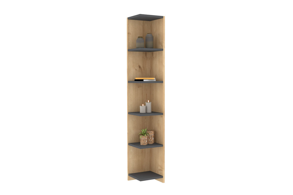 Βιβλιοθήκη Souvala Ανθρακί Sapphire 25x25x160 εκ. Μελαμίνης