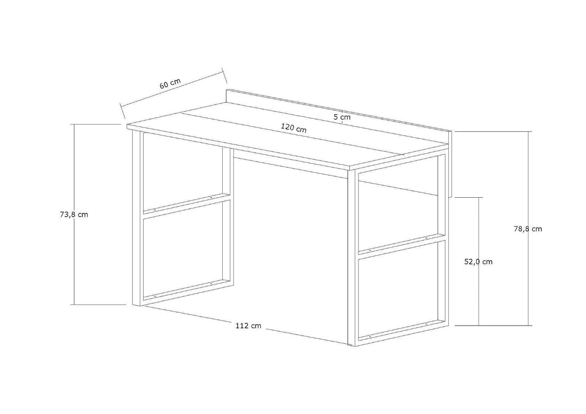 Γραφείο Metaxades Καρυδί - Μαύρο 112x60x78.8 εκ. Μελαμίνης