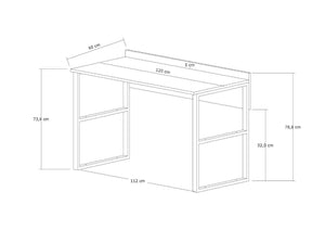 Γραφείο Metaxades Καρυδί - Μαύρο 112x60x78.8 εκ. Μελαμίνης