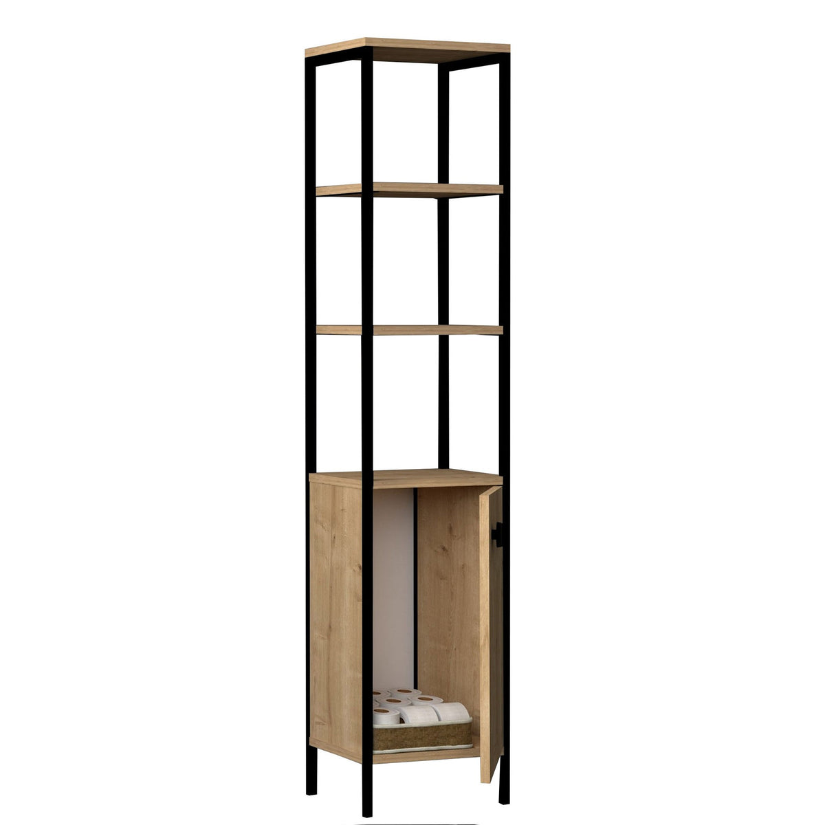 Ντουλάπι Μπάνιου Leonidio Sapphire - Ανθρακί 161.8x34x38 εκ. Μελαμίνης