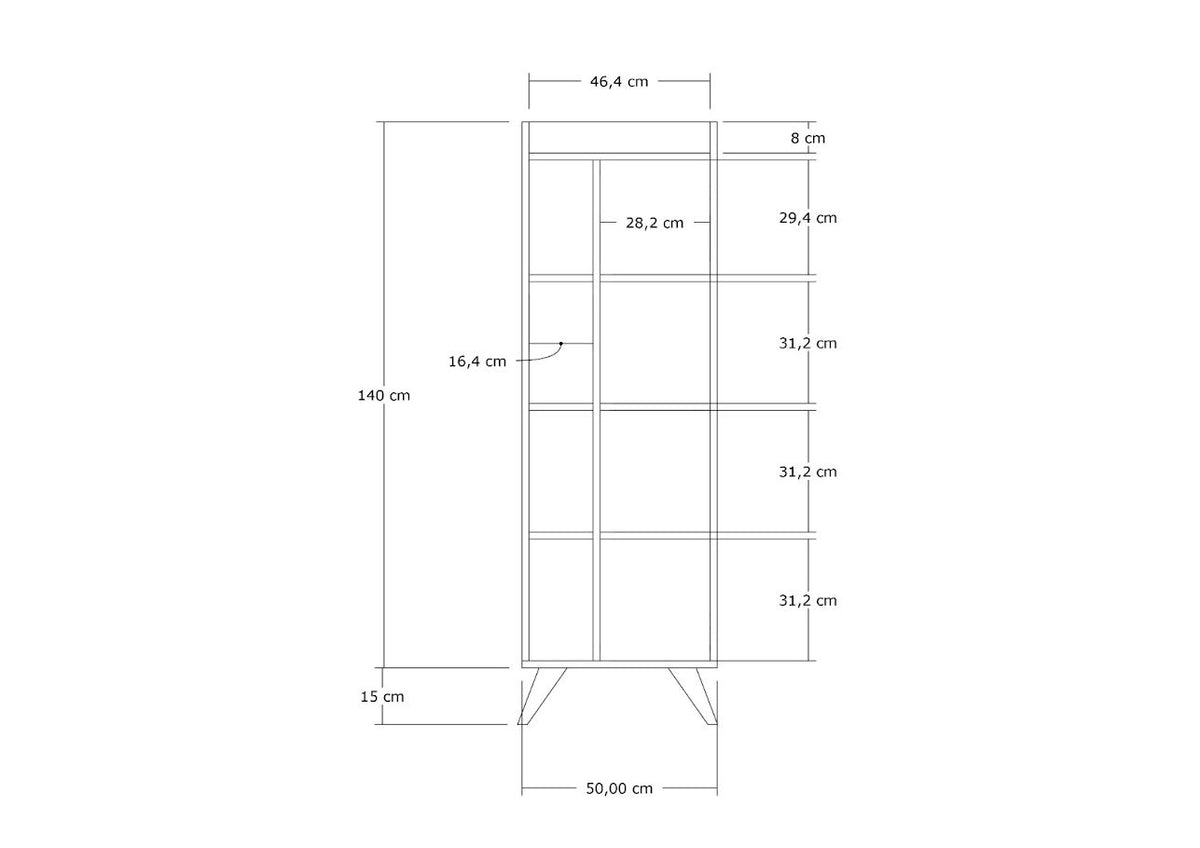 Ντουλάπι Μπάνιου Elafonisos Λευκό 50x31.8x140 εκ. Μελαμίνης