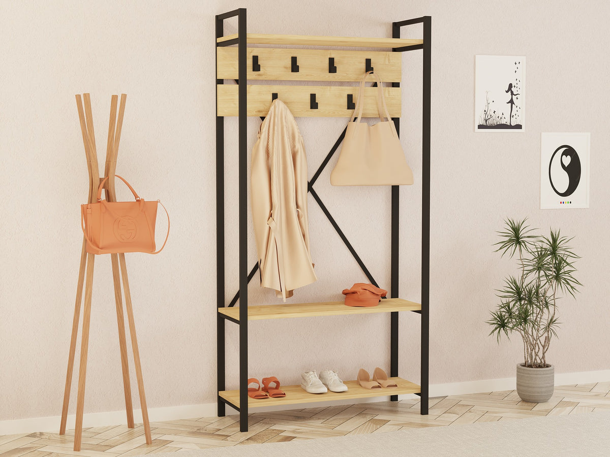 Έπιπλο Εισόδου Kamiros Sapphire 90x34x180 εκ. Μελαμίνης - Pakobazaar
